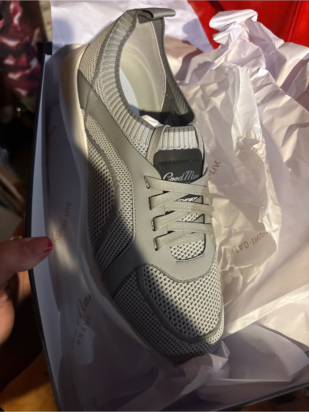 Good Man Brand Light Grey Knit Slip-On Sneaker